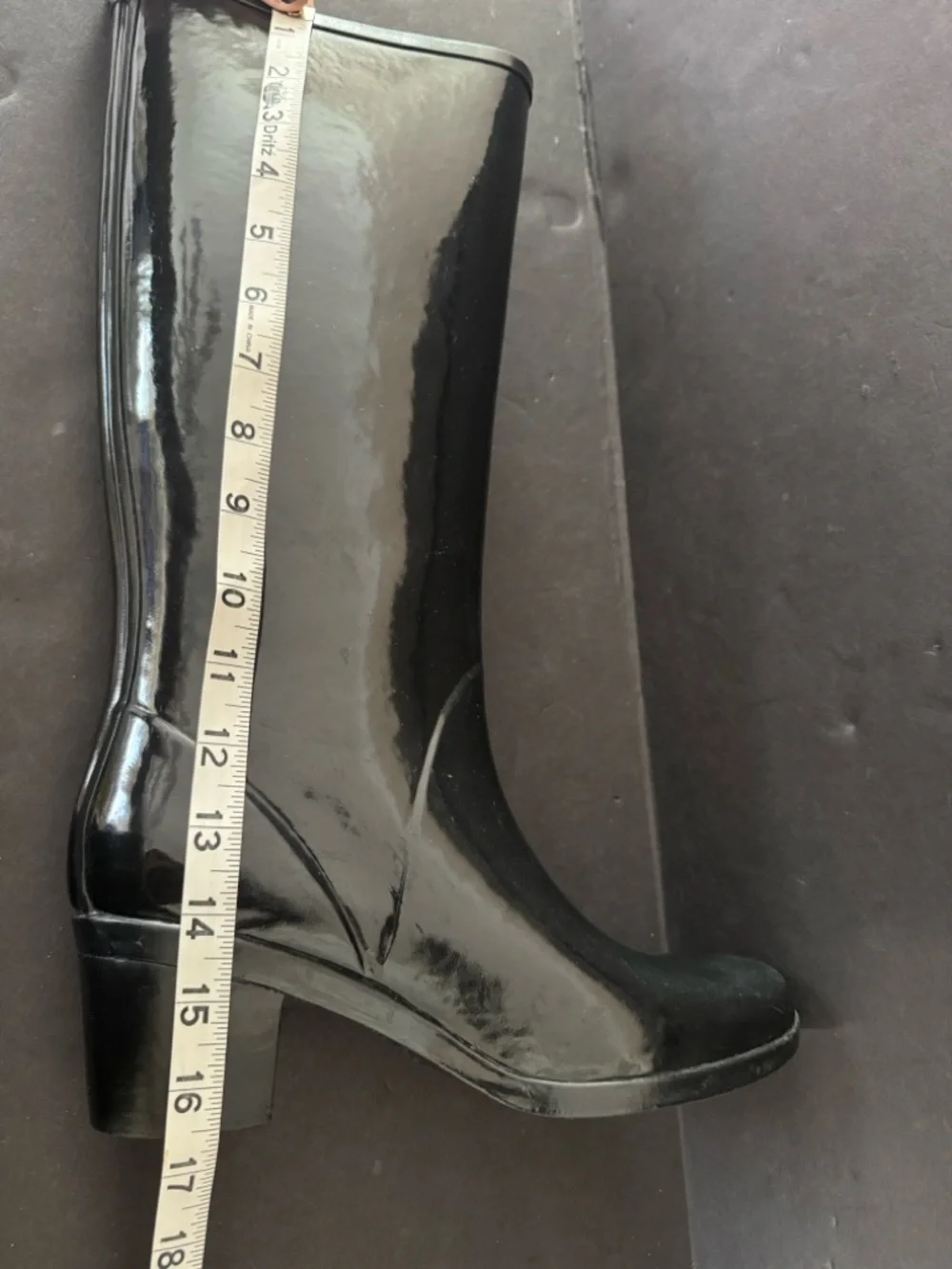 Kate Spade Romi Black Rubber Heeled Rain Boots